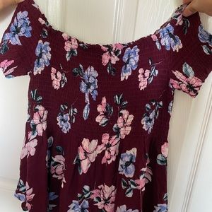 pacsun floral off the shoulder top